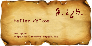 Hefler Ákos névjegykártya